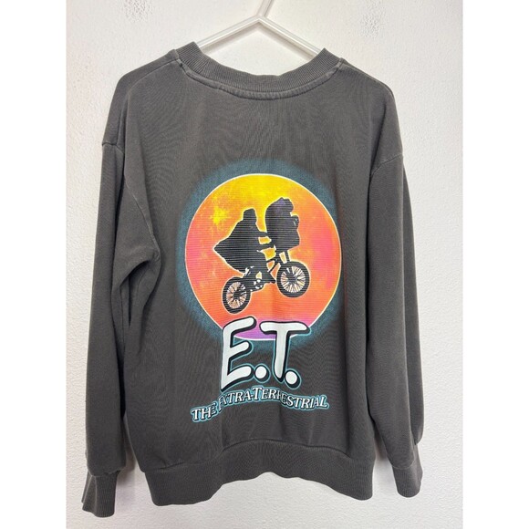 H&M Kids 5T E.T. Extraterrestrial Sweatshirt Dark Grey Oversized Crewneck - Picture 9 of 12